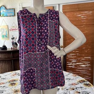 Red, white and blue top.  Size L